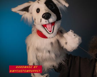 Títere de perro personalizado: títere clásico hecho a mano. Títere profesional para niños, artistas, profesores, coleccionistas, de medio cuerpo.
