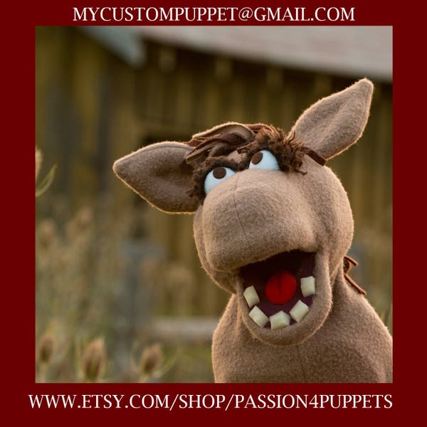 Custom Puppet Portrait Muppet puppet custom Look alike Horse puppet Animal
