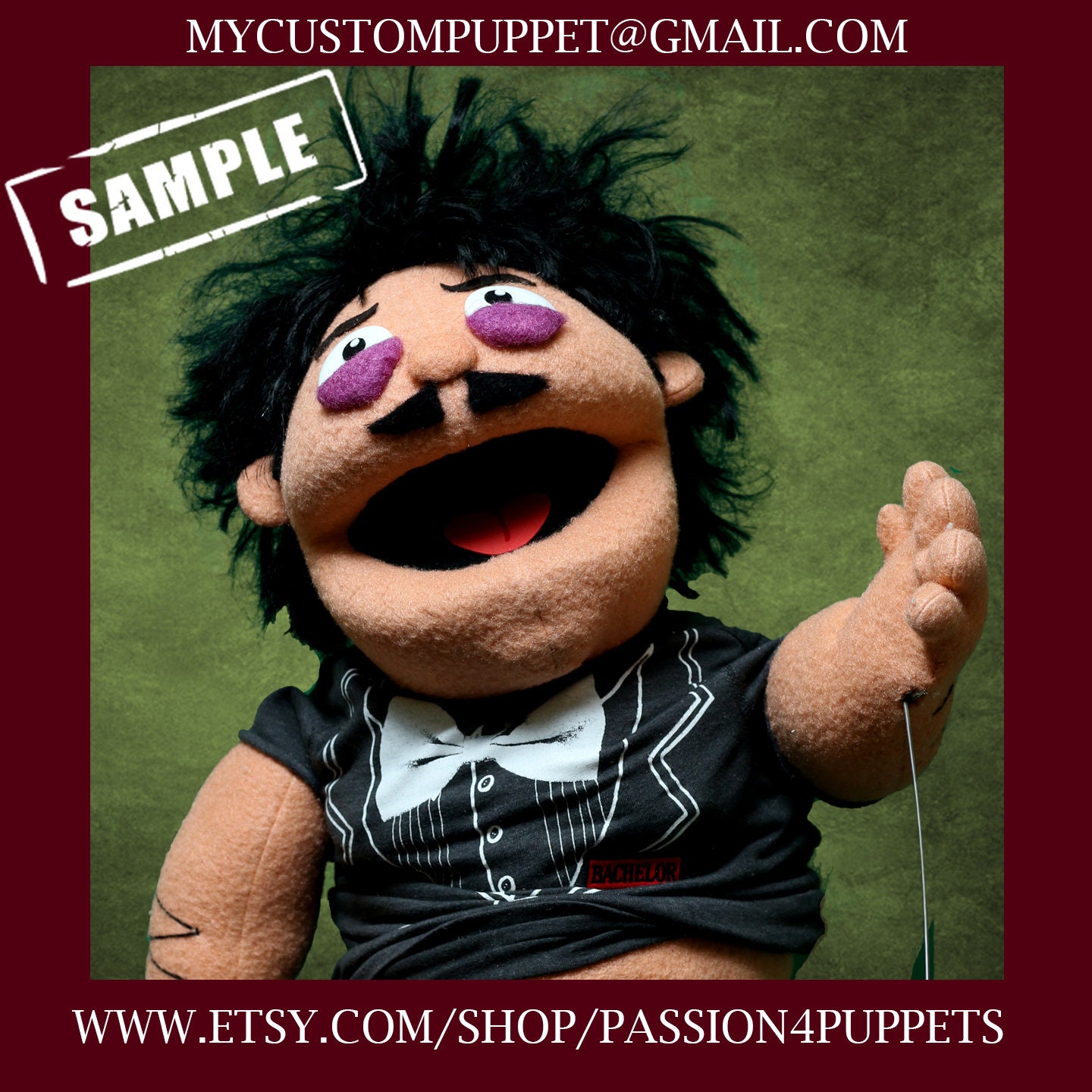 Custom Professional Rod Hand Puppet | Muppet Type Puppet 