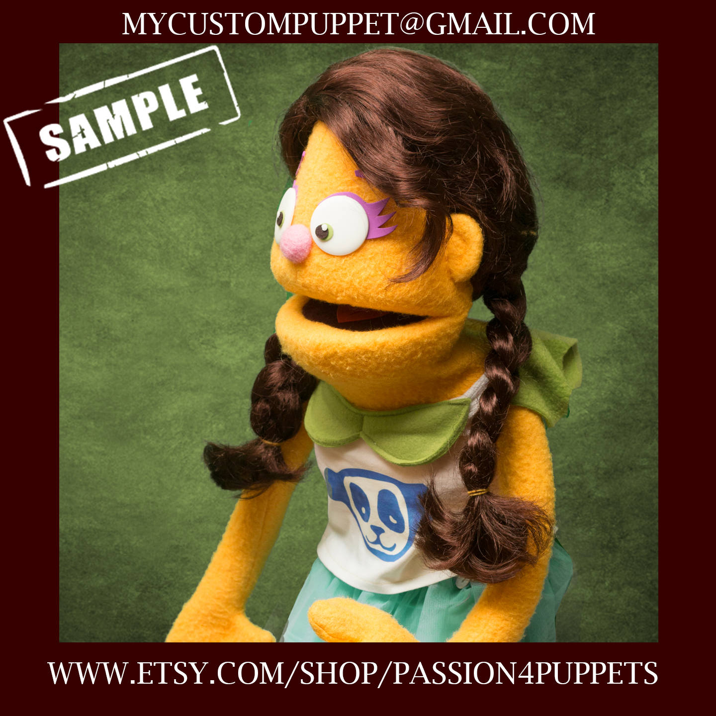 Custom Professional Rod Hand Puppet in Antron Fleece From Your Design ...
