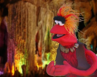 Custom Professional Rod Hand Puppet Portrait From Your Design or Ours!  Monsters Humans Fraggles Animals half body