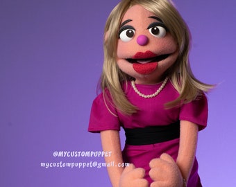 Custom made look Female puppet portrait Muppet Puppet custom made puppet