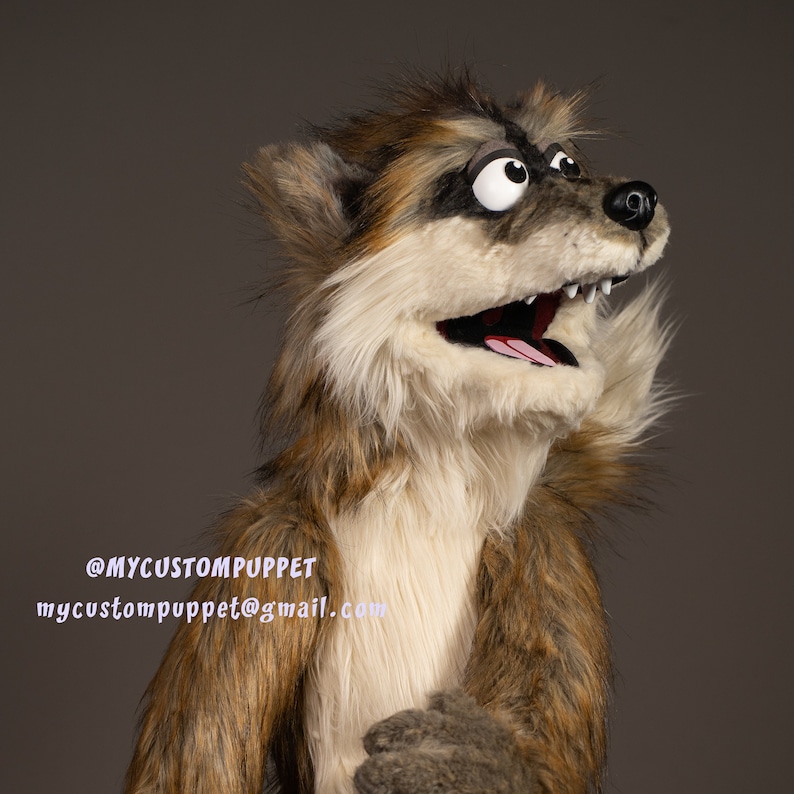 Custom professional animal puppet muppet, wolf puppet custom made puppets image 3