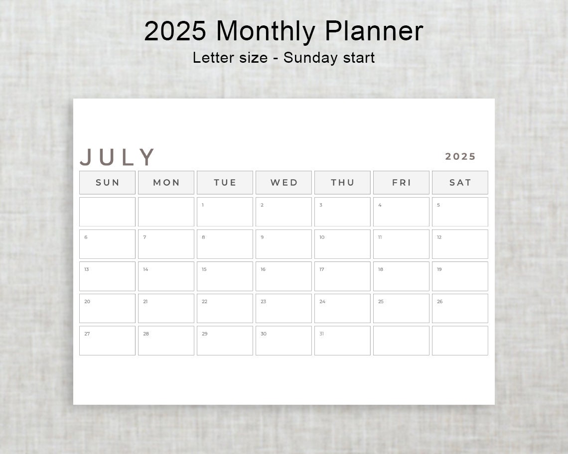 2024 & 2025 Calendar Printable 2024 2025 Minimalist Horizontal Planner ...