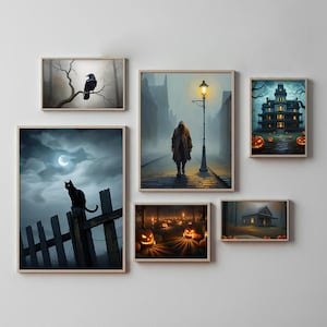 Vintage Halloween Gallery Wall Art Prints: Spooky Home Decor (Digital Prints)