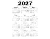 2027 png calendar transparent background, minimalist digital calendar, sunday monday start, printable calendar jpg