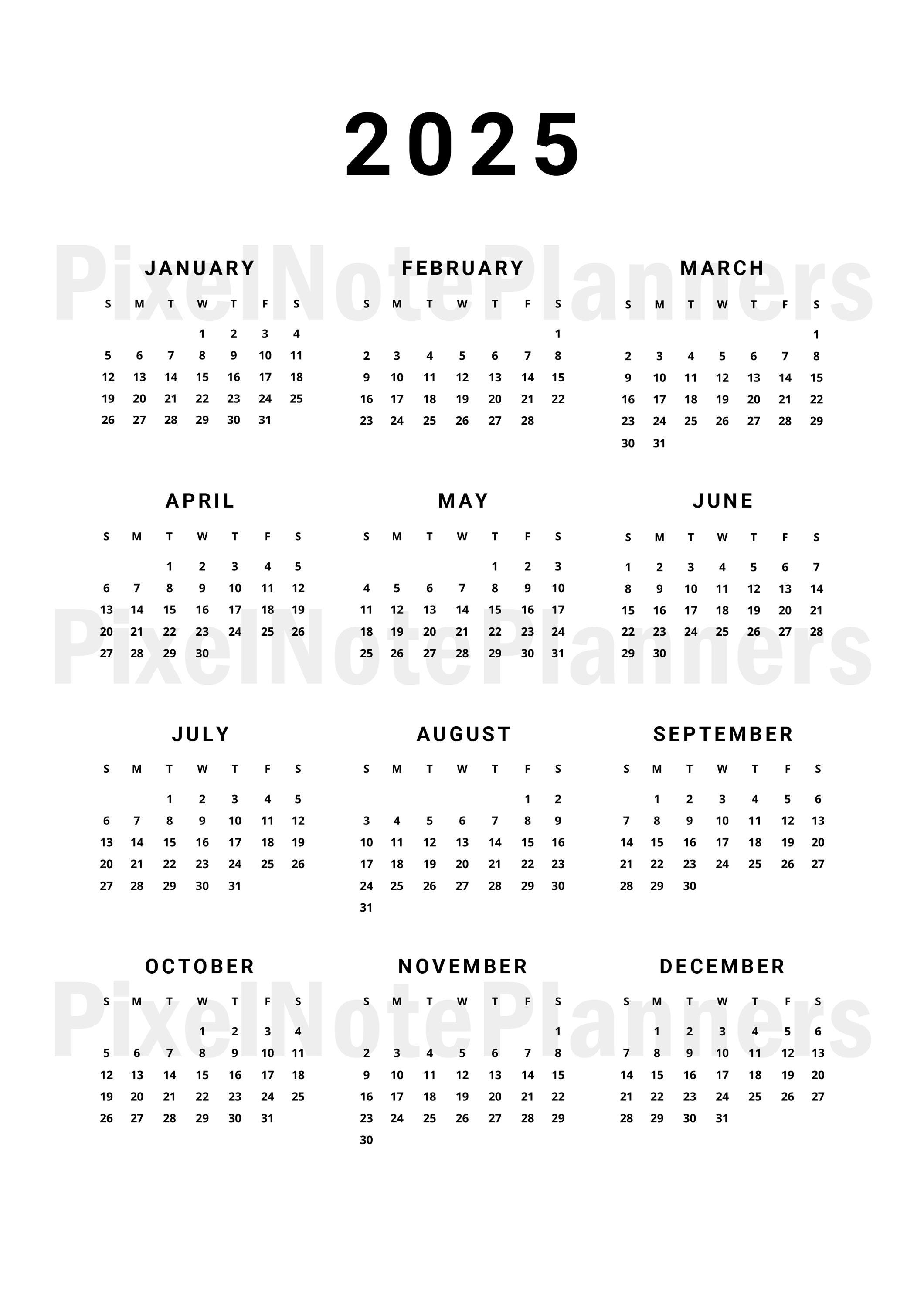 Calendar 2025 Png Jpg, Vertical Calendar Png, 2025 Calendar, Calendar Png, Printable Calendar