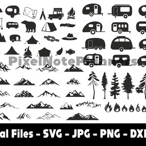 Camping SVG Bundle | Camping Clipart | Cut Files for Cricut | Camp Life SVG | Camper SVG | clipart prints | Digital Projects