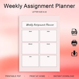 Minimalist Weekly Planner Printable: Undated A4/Letter (Digital Download)