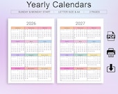 2026-2027 Colorful Calendar: A4 & Letter Size (PDF Download)