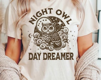 Night Owl Graphic T-Shirt: Boho Daydreamer Tee