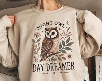 Night Owl Daydreamer Sweatshirt, Unisex Cotton-Blend