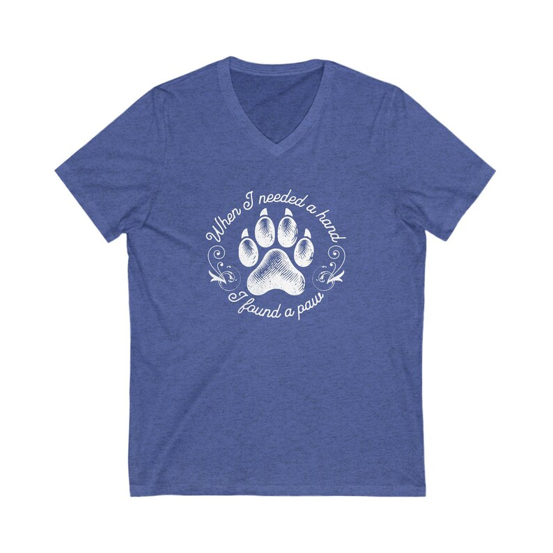Paw Print V-Neck Tee: Animal Rescue Shirt, Pet Lover Gift image 3