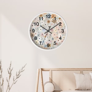 Flower Wall Clock, Dried Flower Clock, Flower Clock, Pressed Flower Clock, Gift Giving Idea, Clock with Number, Cute flower clock