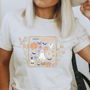 Retro Halloween Shirt, Long Live Halloween, Vintage Halloween Shirt, Retro Halloween, Fall Apparel,Spooky Season Tee Pumpkin Shirt Black Cat