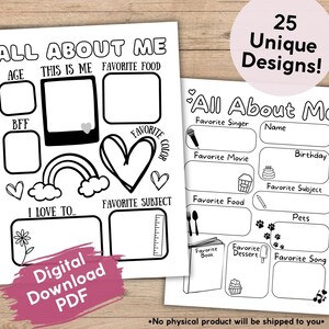 Aboutme Printable Activity for Kids, Template Allabout Me Printable ...