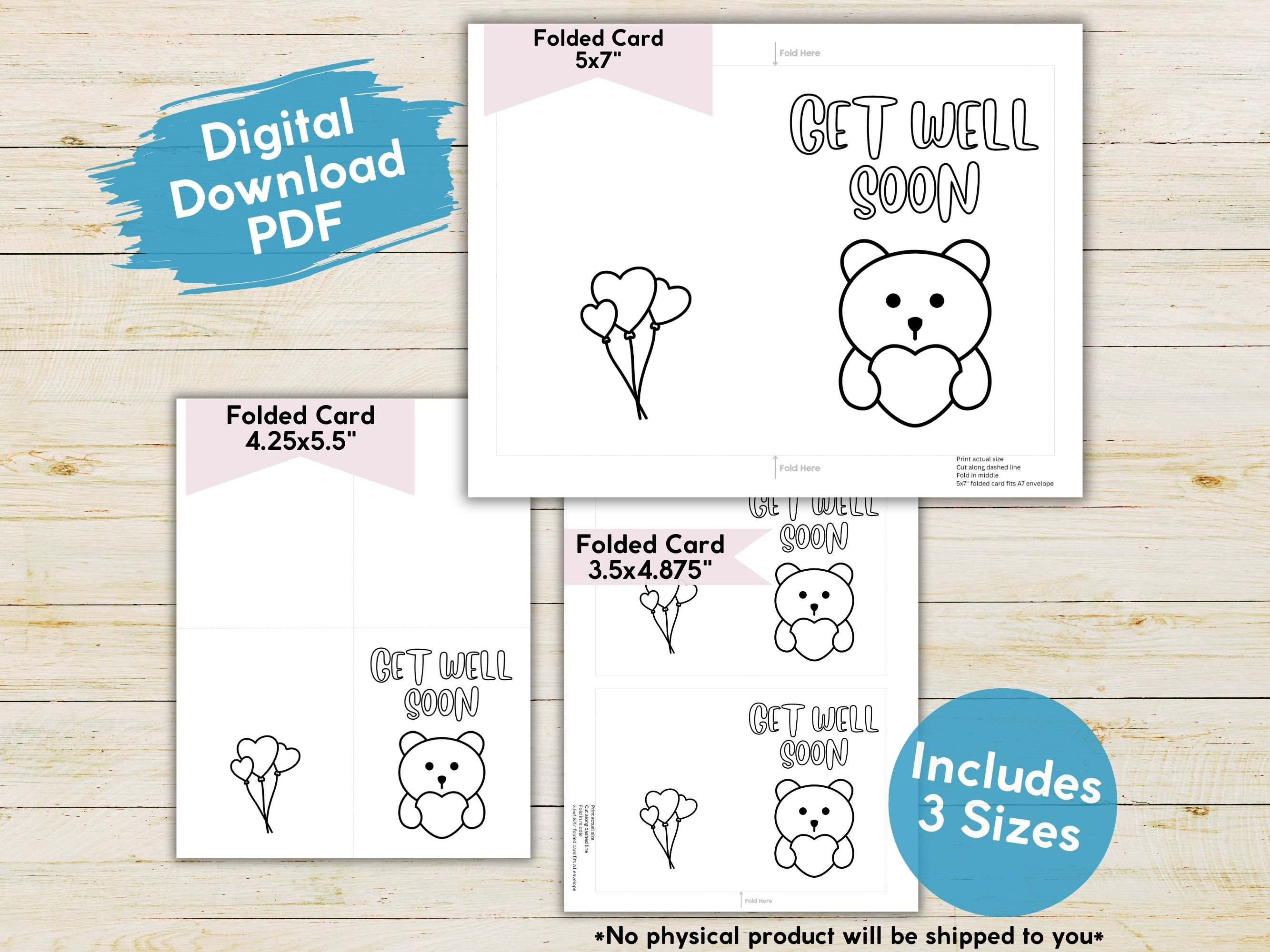 Cute Get Well Soon Colorable Printable Card for Kids and Adults ...