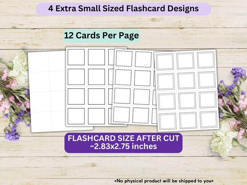 Fill Flashcard 35 Blank Printable Flashcard Templates for Kids, Various Sized Fill in ...