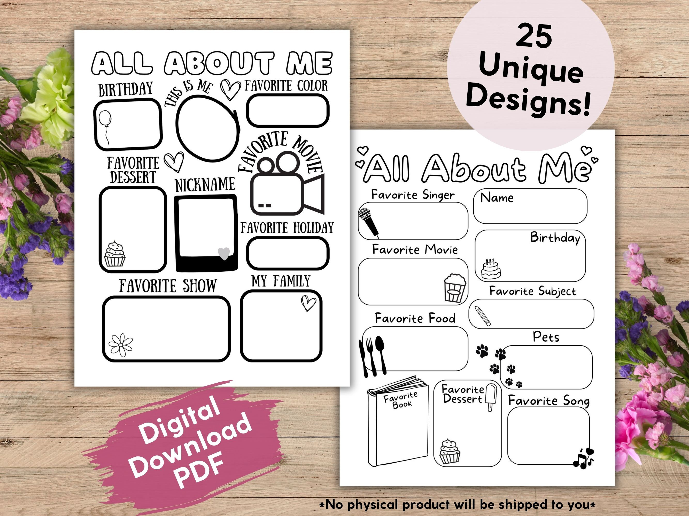 Aboutme Printable Activity for Kids, Template Allabout Me Printable ...