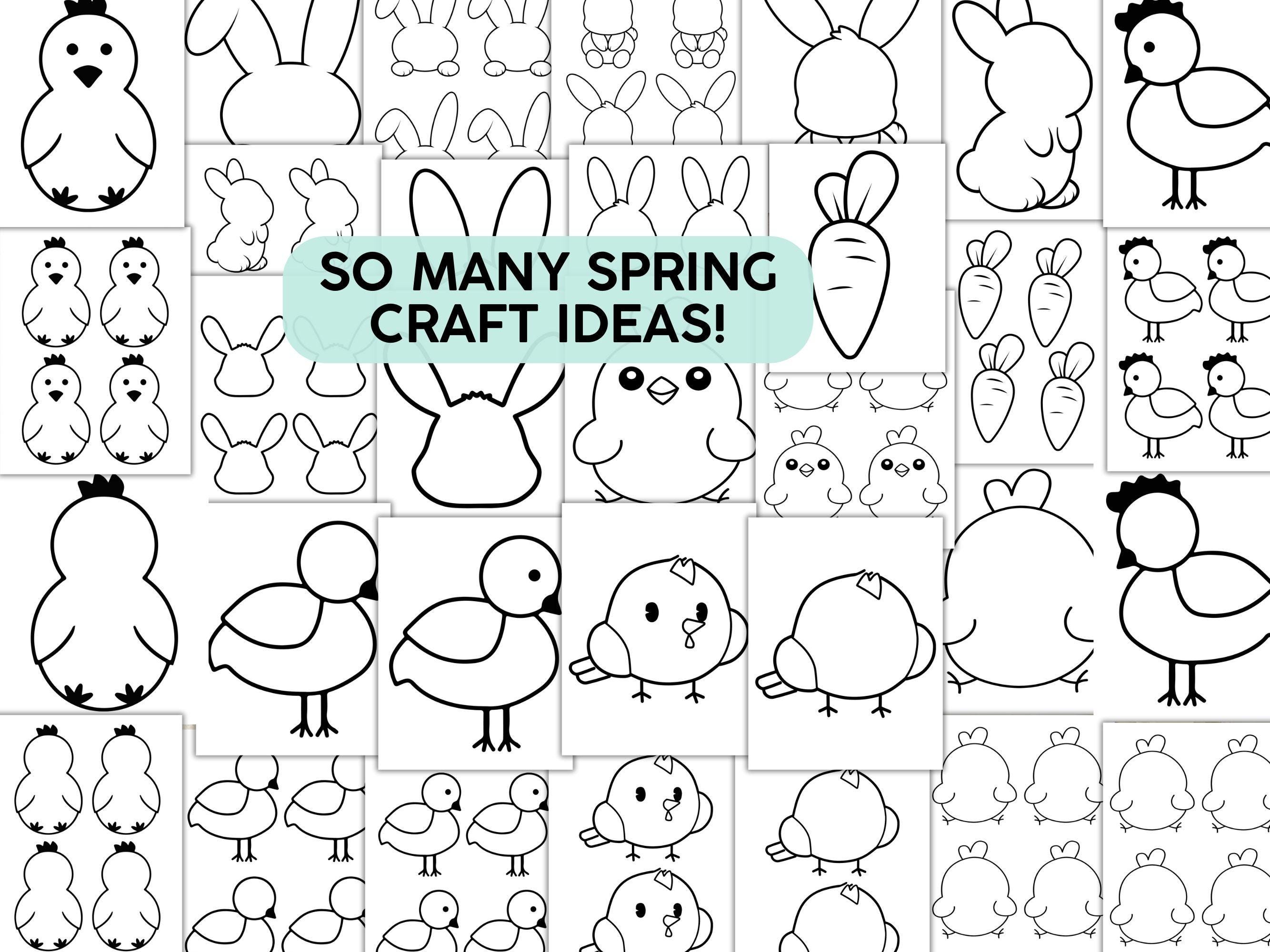 Spring Simple Printable Outlines for Kids Crafts, Easter Season ...