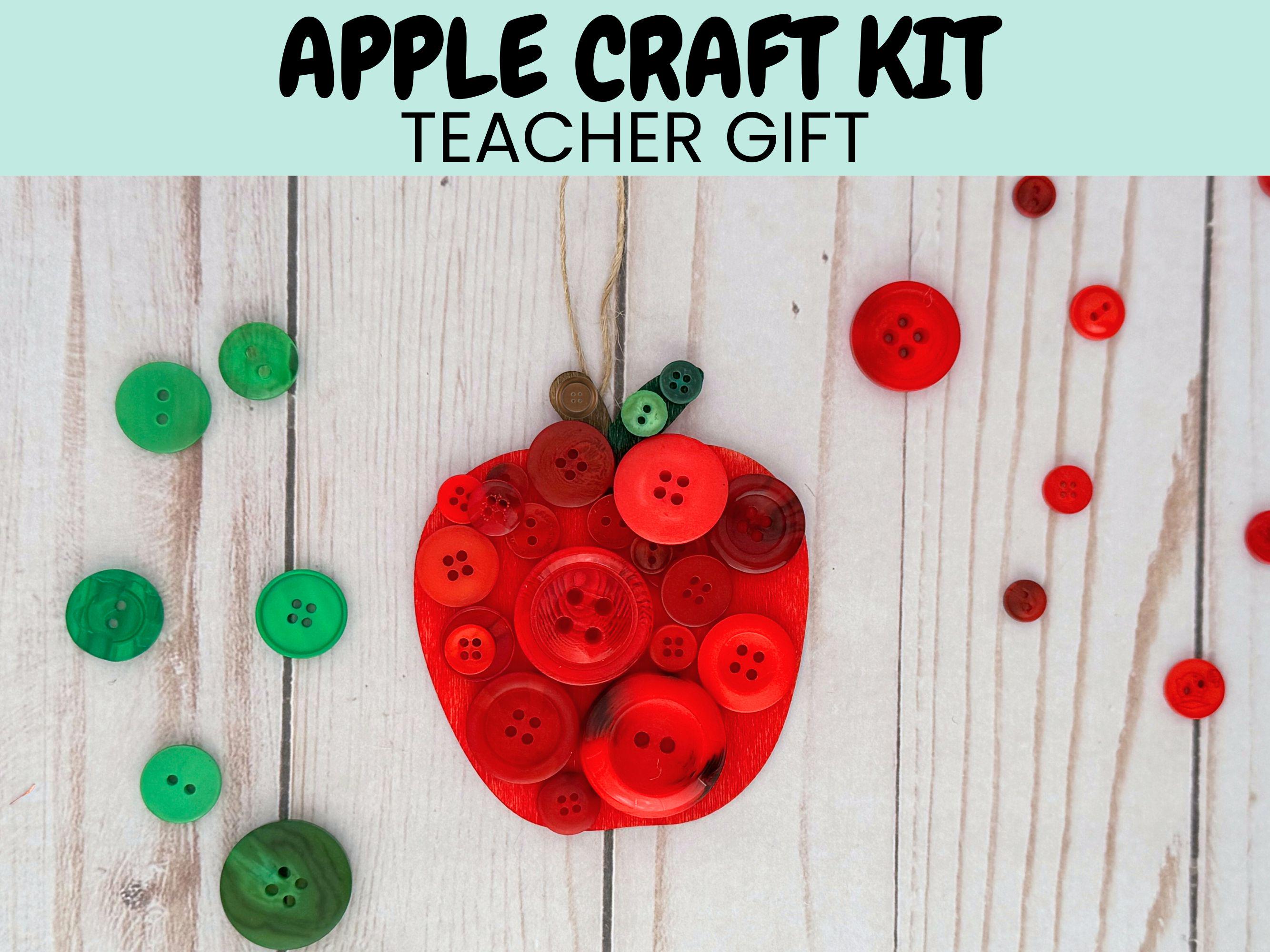 33 Adorable Button Crafts For Kids: Fun and Creative 10 Apple Button Ornament Craft Kit For Teacher Gift, Kids DIY Present…