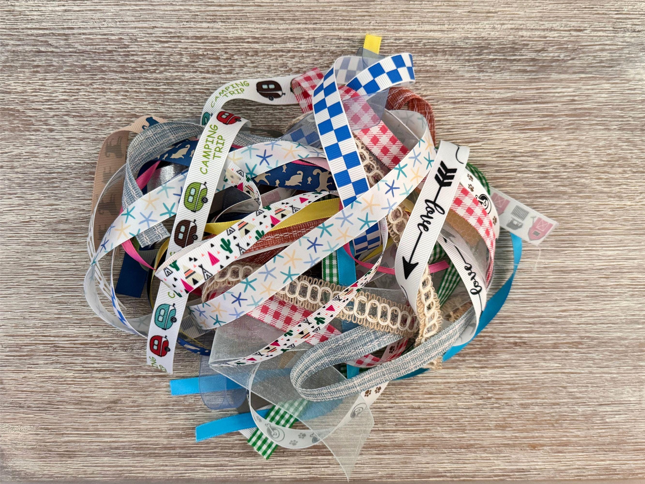 Mixte Ribbon 25 Piece Mixed Pattern Ribbon Grab Bag Bundle, Ribbon Assortment ...