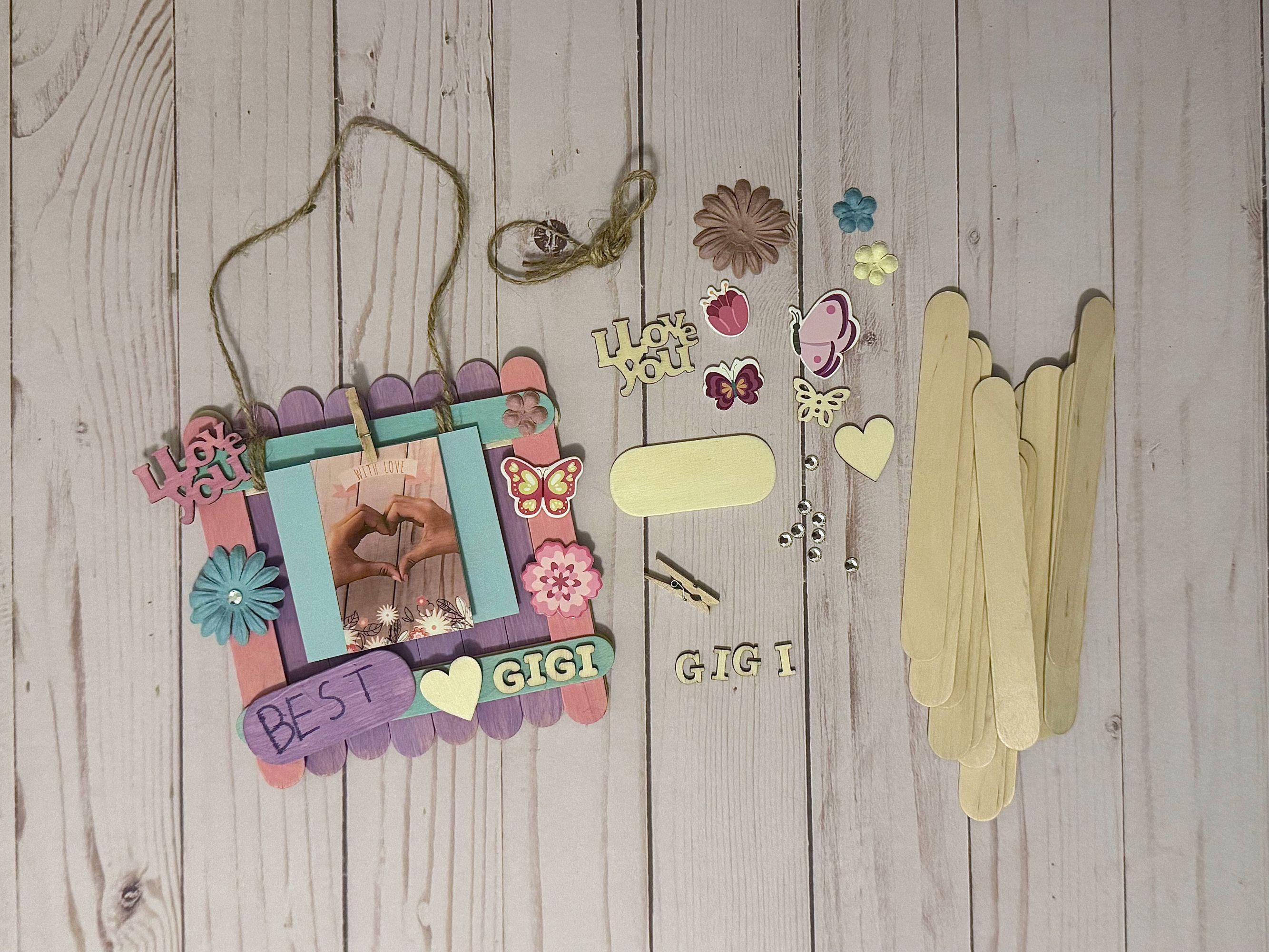 DIY Gigi Mother's Day Popsicle Stick Frame Kids Craft Kit, Unique…