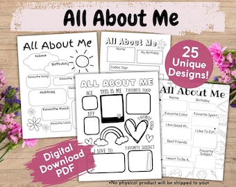 AboutMe Printable Activity For Kids, Template AllAbout Me Printable, This Is Me Worksheet, Kids All About Me Sheet, Scouts All About Me Page