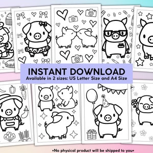 Simple Cute Pig Coloring Pages for Kids Printable, Adorable Pig ...