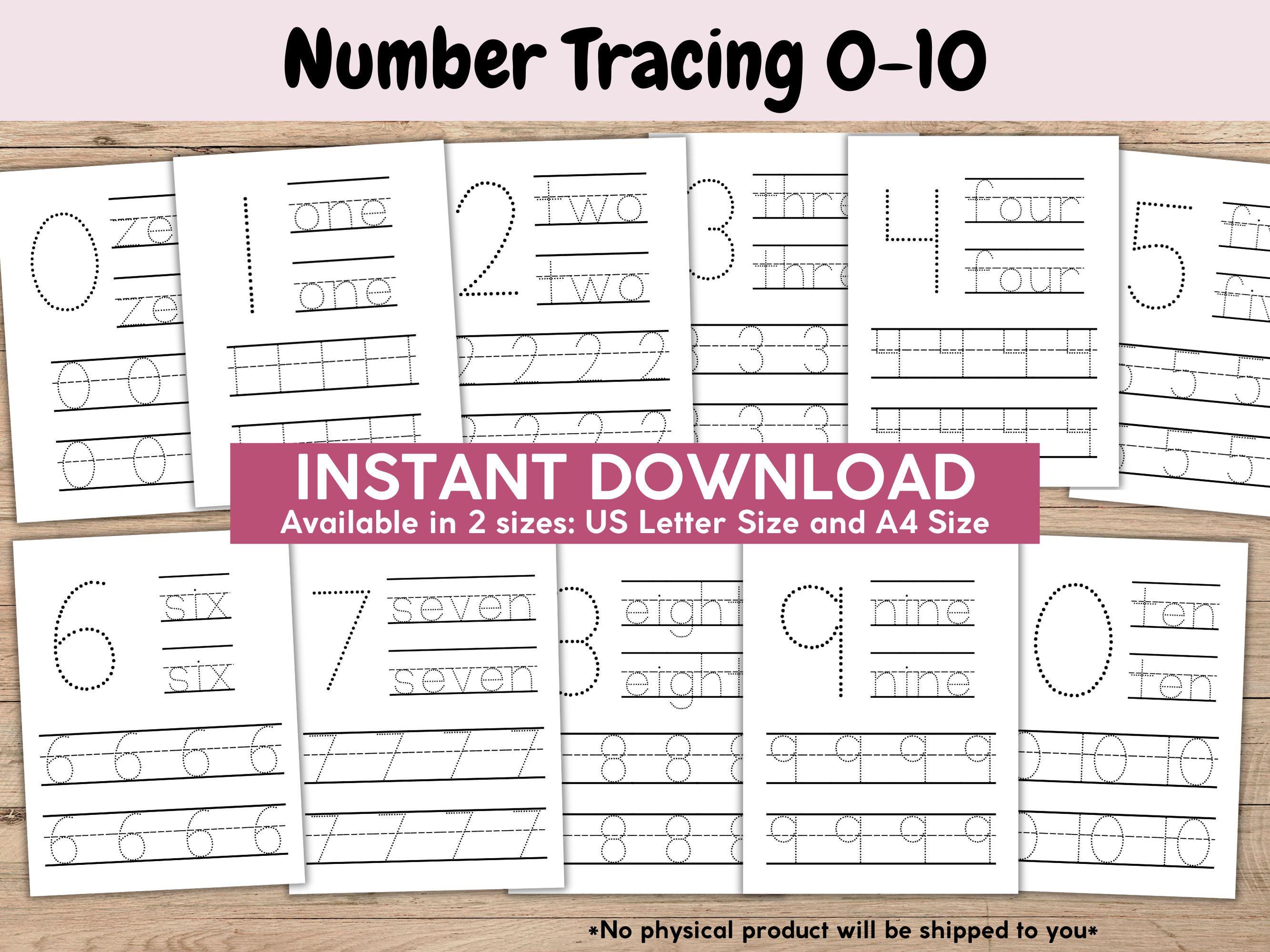 ABC and Number Tracing Printable Worksheets for Kids, Alphabet and ...