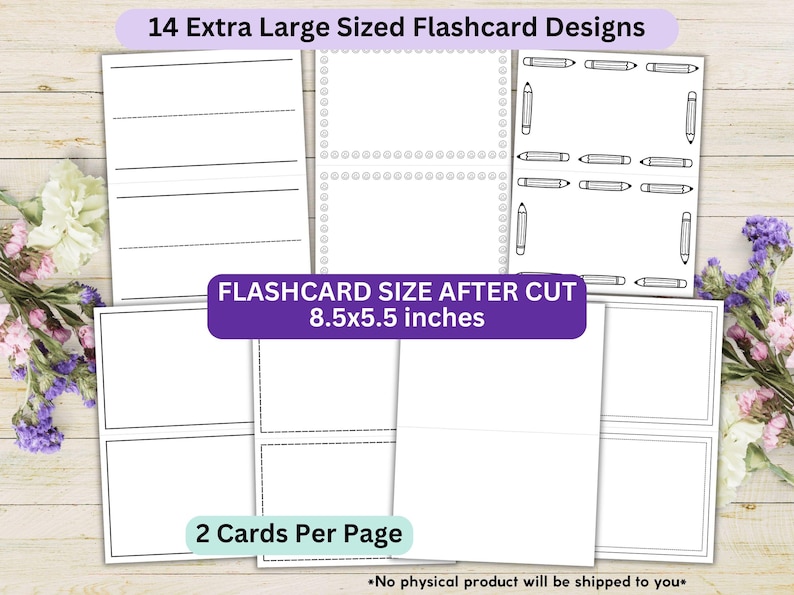 Fill Flashcard 35 Blank Printable Flashcard Templates for Kids, Various Sized Fill in ...