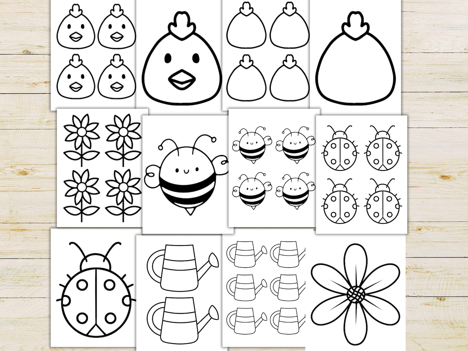 Spring Outlings Spring Simple Printable Outlines for Kids Crafts, Easter Season ...