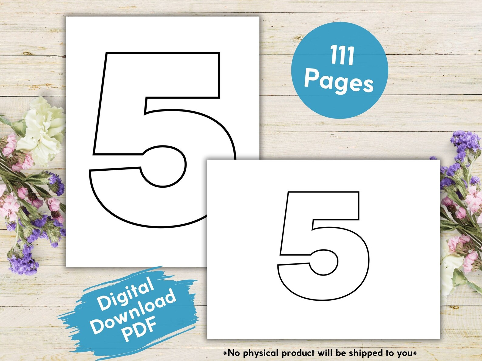 Extra Large Block Numbers for Kids Crafts, Printable Number Practice ...