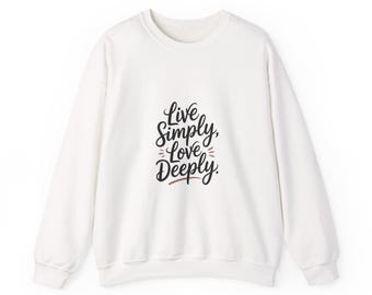 Sudadera "Vive con sencillez y ama profundamente" / Cita minimalista escrita a mano, tipografía cursiva