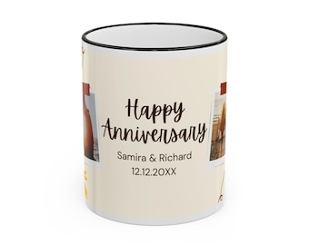 Taza con borde y asa decorativos (11 oz, 15 oz)