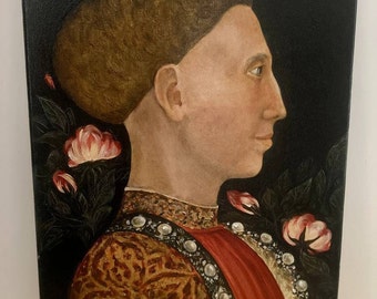 Porträt von Leonello d'Este (Pisanello). Handgemalte Ölgemälde-Reproduktion