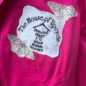 Upcycled Patchwork Jacket: Artwork applique, Whimsical Art image 5
