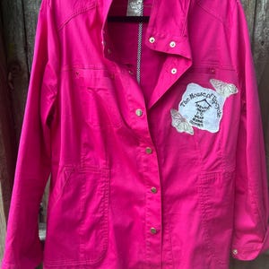Upcycled Patchwork Jacket: Artwork applique, Whimsical Art image 4