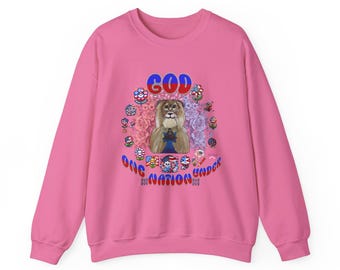 Patriotic Lion Christian Hoodie, American Flag, One Nation Under God