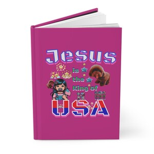 Cuaderno Patriot, Cuaderno de Tapa Dura de Jesús Yeshua, Cuaderno Cristiano, Cuaderno de Cruz, Cuaderno con la Bandera de Estados Unidos, Cuaderno con el Animal de Perro y Osito de Peluche