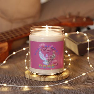 Christian Pray Candle,Christian Catholic,Bible Holy Spirit Come Candle,White Dove Pigeon Animal Scented Soy Candle 9OZ,Religious Church Gift