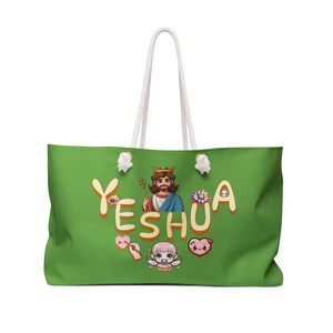 Yeshua Weekender Bag,Jesus Weekender Bag,Christian Women Weekender Bag,Cross Weekender Tote Bag,Cute Weekender Bag,Religious Gift to Her