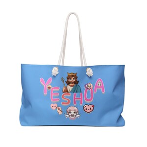 Yeshua Weekender Bag,Jesus Weekender Bag,Christian Women Weekender Bag,Cross Weekender Tote Bag,Cute Weekender Bag,Religious Gift to Her