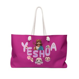 Yeshua Weekender Bag,Jesus Weekender Bag,Christian Women Weekender Bag,Cross Weekender Tote Bag,Cute Weekender Bag,Religious Gift to Her