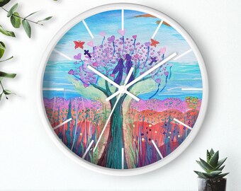 Original Painting Wall Clock, Christian Home Decor, Church Gift