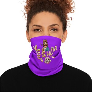 Yeshua God Face Mask,Cross Face Mask,Christian Face Mask Men/Women,Jesus Face Mask,Cross Winter Neck Gaiter With Drawstring,Church Face Mask