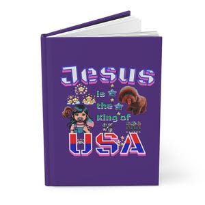 Cuaderno Patriot, Cuaderno de Tapa Dura de Jesús Yeshua, Cuaderno Cristiano, Cuaderno de Cruz, Cuaderno con la Bandera de Estados Unidos, Cuaderno con el Animal de Perro y Osito de Peluche