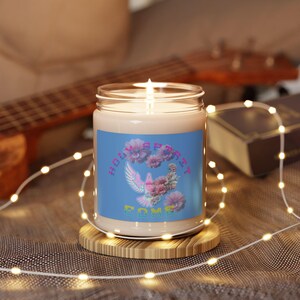 Christian Pray Candle,Christian Catholic Bible Holy Spirit Come Candle,White Dove Pigeon Animal Scented Soy Candle 9OZ,Religious Church Gift