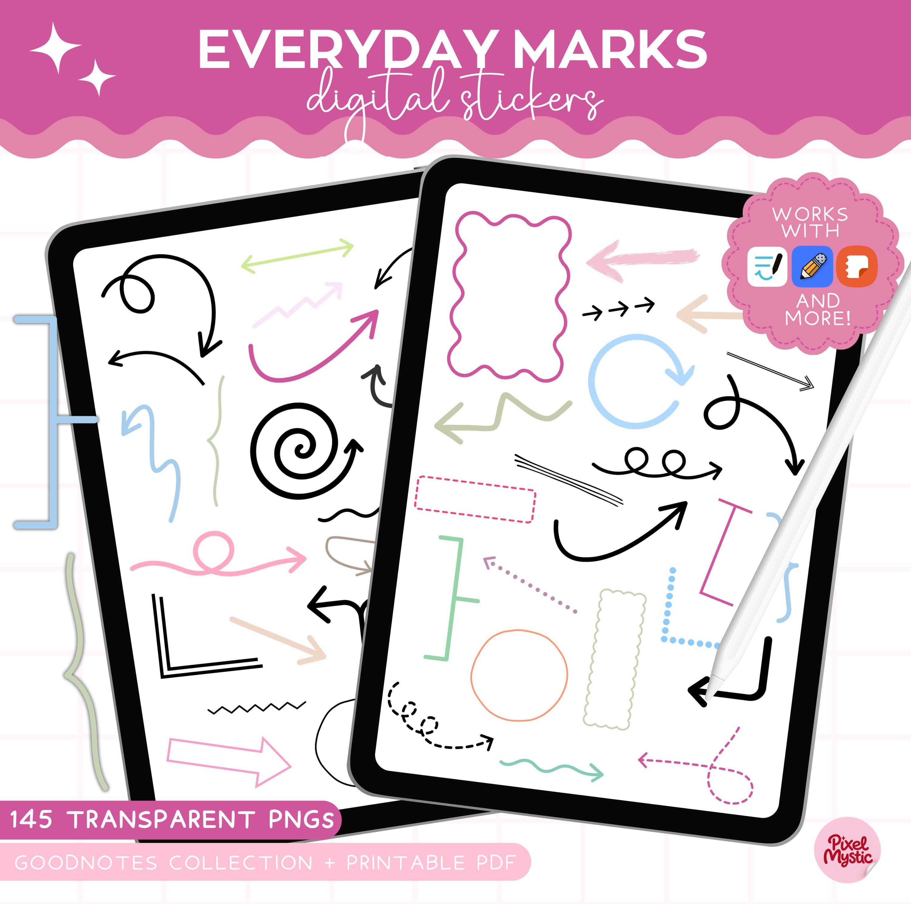 Guide Arrows Sticker Arrow Digital Stickers, Doodle Arrows, Goodnotes stickers, Digital ...