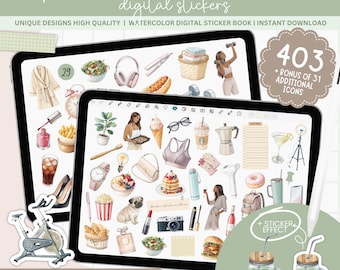 EVERYDAY life Digital stickers, 434 Goodnotes stickers, Journal Stickers, Aesthetic digital stickers, Digital planner sticker for daily life